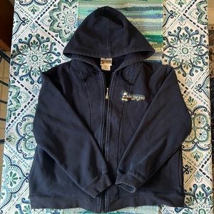 Walt Disney World Navy Embroidered Zip Up Hoodie Women’s Size L